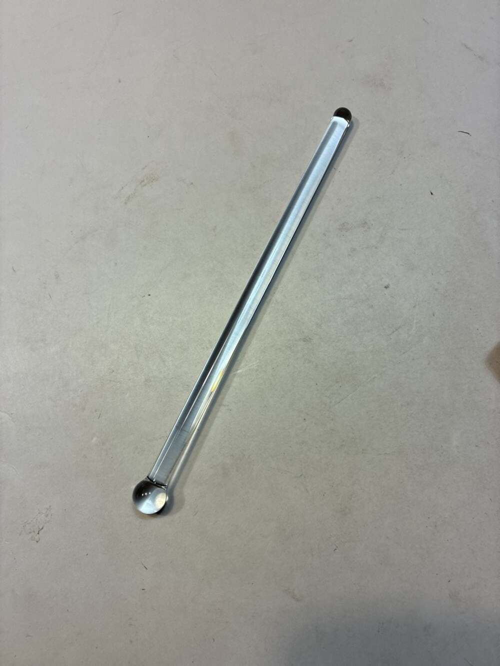 Set of 6 VTG Clear Glass Stirring Rod with Bulb End